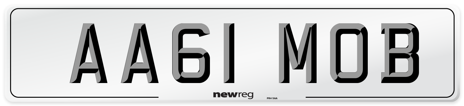 AA61 MOB Number Plate from New Reg